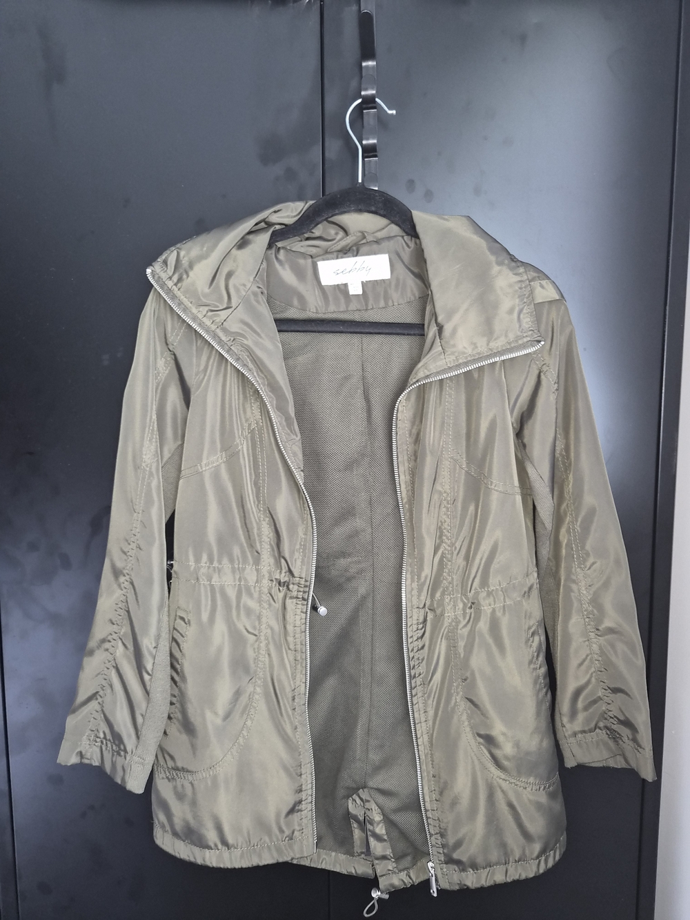 Sebby Olive Utility Hooded Jacket